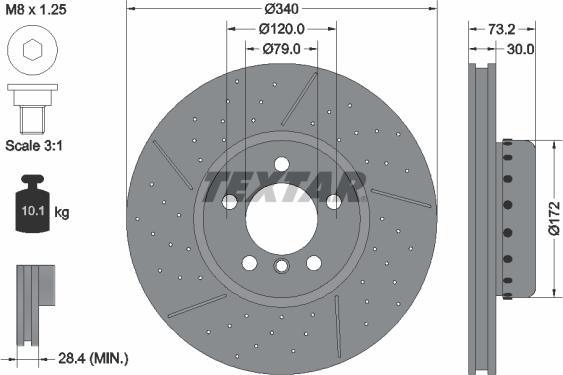 Textar 92265025 - Тормозной диск autospares.lv