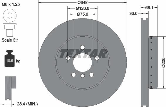 Textar 92265725 - Тормозной диск autospares.lv