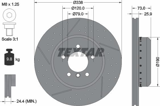 Textar 92266925 - Тормозной диск autospares.lv