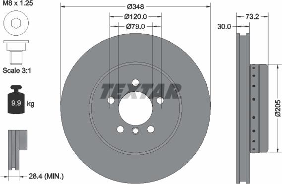 Textar 92266825 - Тормозной диск autospares.lv