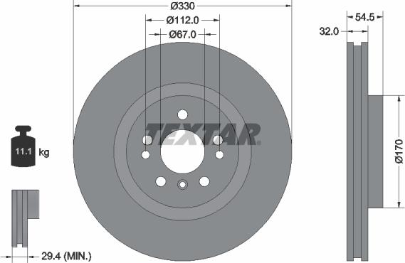 Textar 92260403 - Тормозной диск autospares.lv