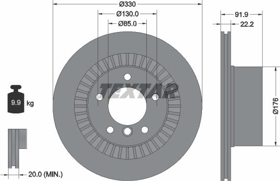 Textar 92261903 - Тормозной диск autospares.lv