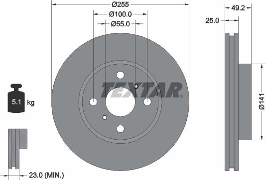 Textar 92261200 - Тормозной диск autospares.lv