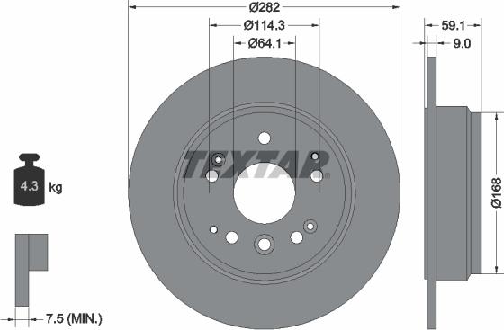 Textar 92261703 - Тормозной диск autospares.lv