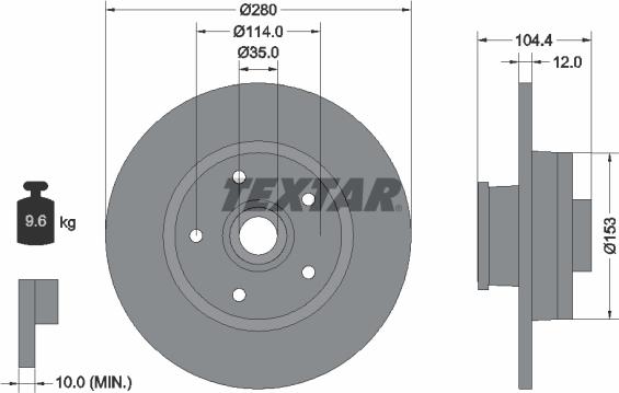 Textar 92268903 - Тормозной диск autospares.lv