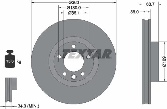 Textar 92262705 - Тормозной диск autospares.lv