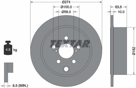 Textar 92262003 - Тормозной диск autospares.lv