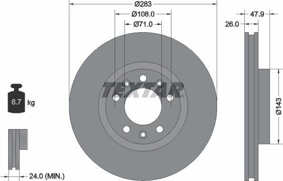 Textar 92267903 - Тормозной диск autospares.lv