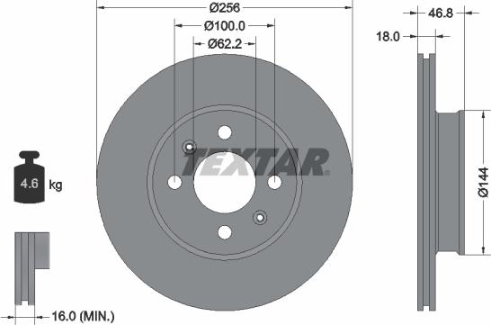 Textar 92204900 - Тормозной диск autospares.lv