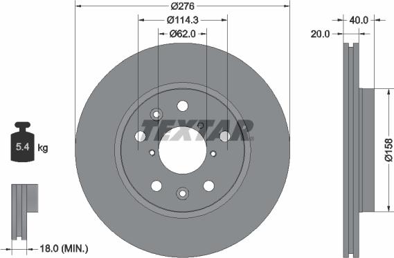 Textar 92204703 - Тормозной диск autospares.lv