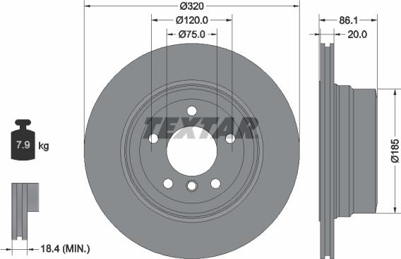 Textar 92202003 - Тормозной диск autospares.lv