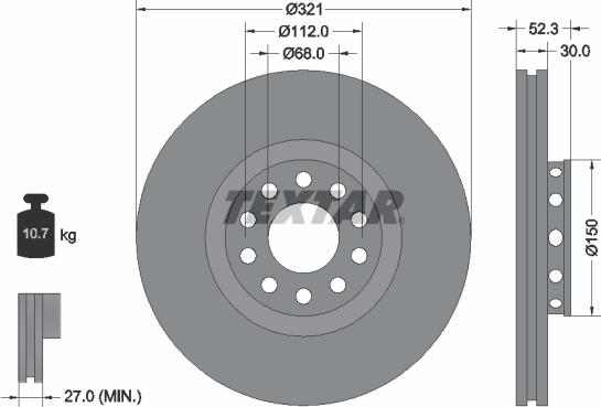 Textar 92207405 - Тормозной диск autospares.lv