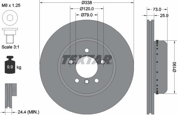 Textar 92219725 - Тормозной диск autospares.lv