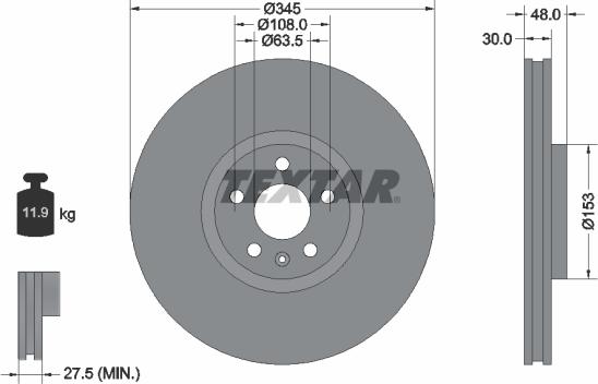 Textar 92289805 - Тормозной диск autospares.lv