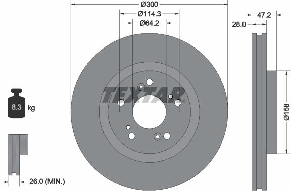 Textar 92284603 - Тормозной диск autospares.lv