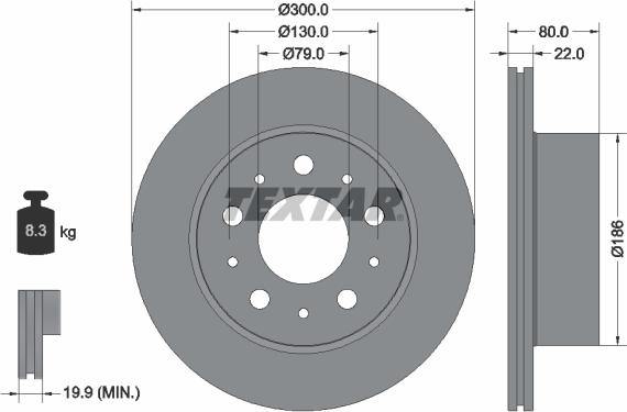 Textar 92284303 - Тормозной диск autospares.lv