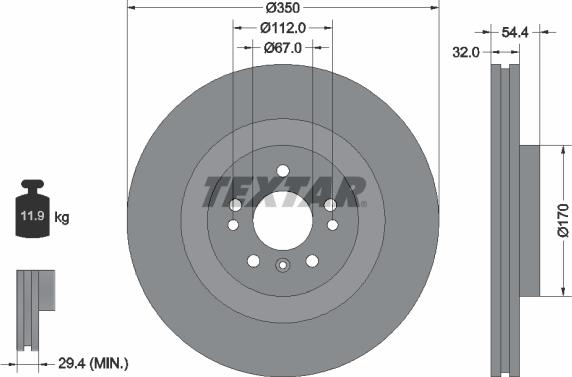 Textar 92284205 - Тормозной диск autospares.lv