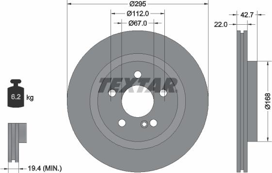 Textar 92286903 - Тормозной диск autospares.lv