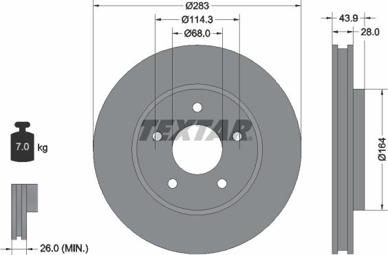 Textar 92280103 - Тормозной диск autospares.lv