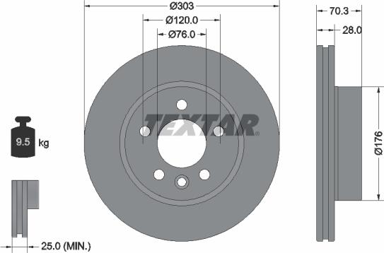 Textar 92288403 - Тормозной диск autospares.lv