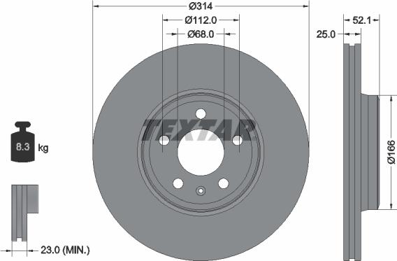 Textar 92282905 - Тормозной диск autospares.lv