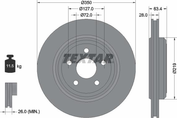 Textar 92282003 - Тормозной диск autospares.lv