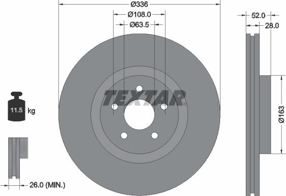 Textar 92282305 - Тормозной диск autospares.lv
