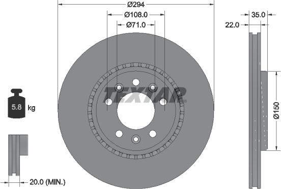 Textar 92287103 - Тормозной диск autospares.lv