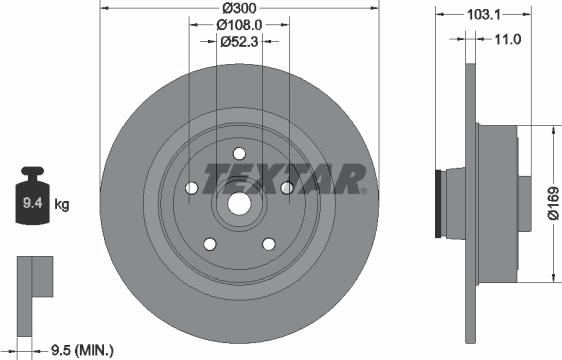 Textar 92239600 - Тормозной диск autospares.lv