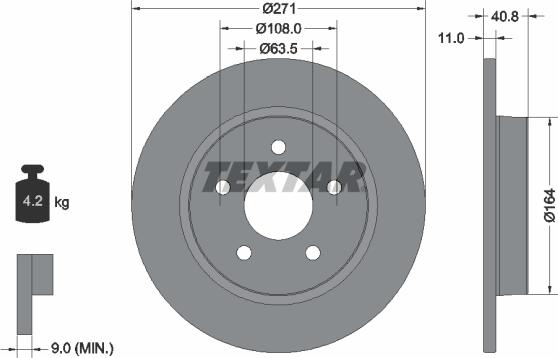 Textar 92239003 - Тормозной диск autospares.lv