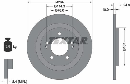 Textar 92239103 - Тормозной диск autospares.lv