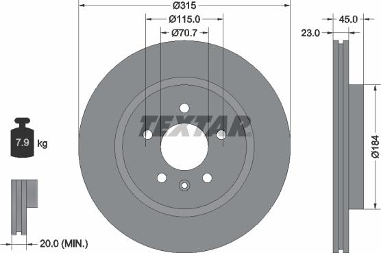 Textar 92239803 - Тормозной диск autospares.lv