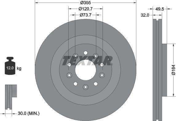 Textar 92234603 - Тормозной диск autospares.lv