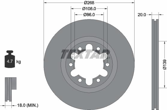 Textar 92235900 - Тормозной диск autospares.lv