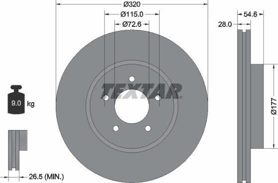 Textar 92235403 - Тормозной диск autospares.lv