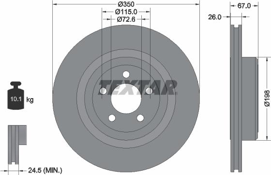 Textar 92235503 - Тормозной диск autospares.lv