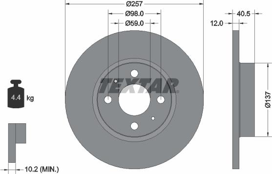Textar 92236703 - Тормозной диск autospares.lv