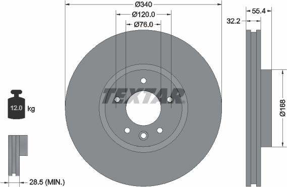 Textar 92230305 - Тормозной диск autospares.lv