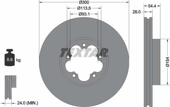 Textar 92231500 - Тормозной диск autospares.lv