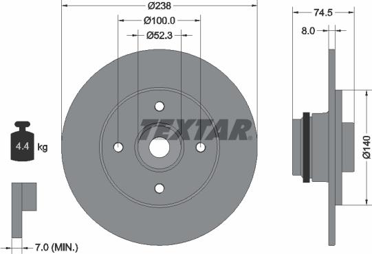Textar 92231700 - Тормозной диск autospares.lv