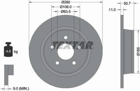 Textar 92238900 - Тормозной диск autospares.lv