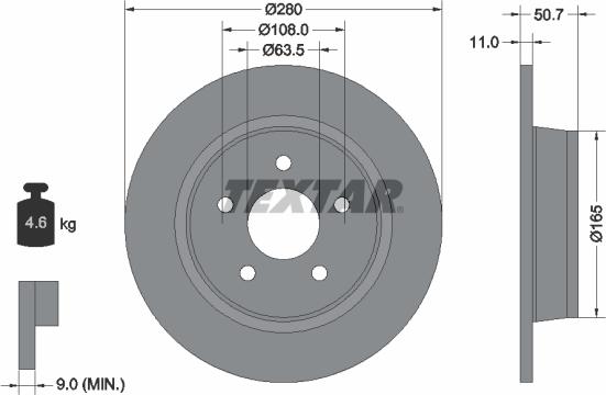 Textar 92238903 - Тормозной диск autospares.lv