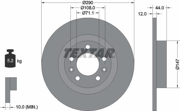 Textar 92238003 - Тормозной диск autospares.lv