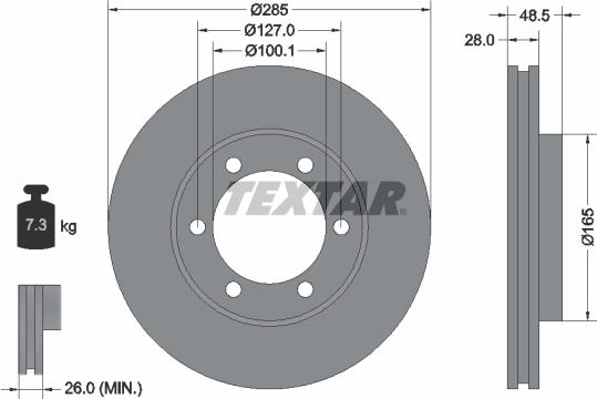 Textar 92238100 - Тормозной диск autospares.lv