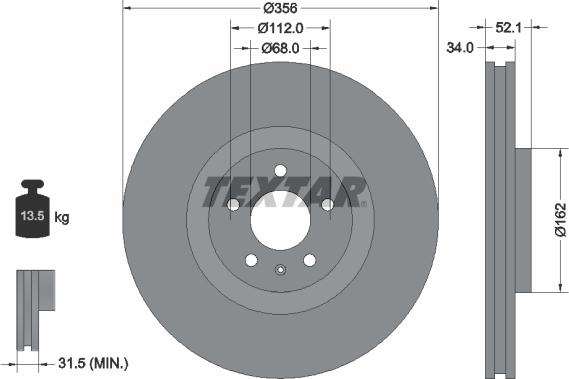 Textar 92238205 - Тормозной диск autospares.lv