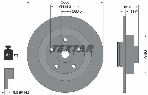 Textar 92233100 - Тормозной диск autospares.lv