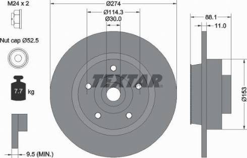 Textar 92232600 - Тормозной диск autospares.lv