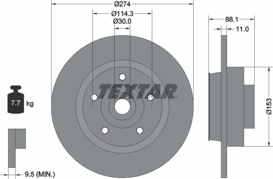 Textar 92232603 - Тормозной диск autospares.lv