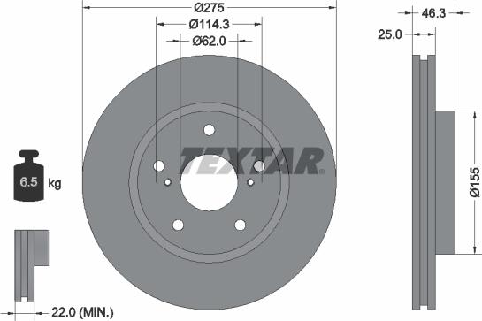 Textar 92232703 - Тормозной диск autospares.lv