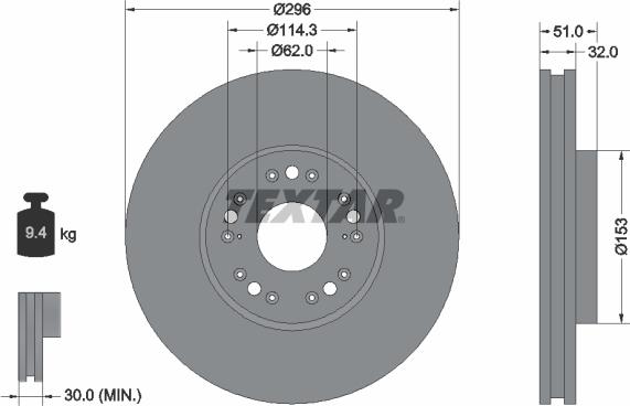 Textar 92237503 - Тормозной диск autospares.lv